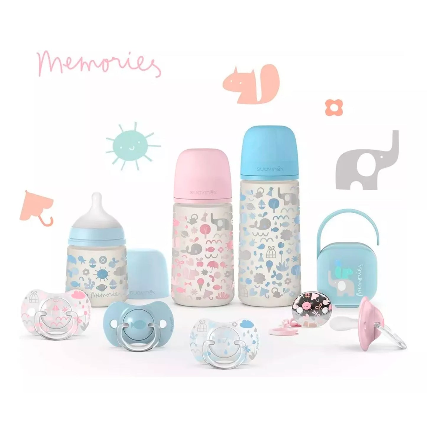 Mamadera con Tetina Fisiologica Sx Pro 150ml Flujo Lento +0m Memories Suavinex