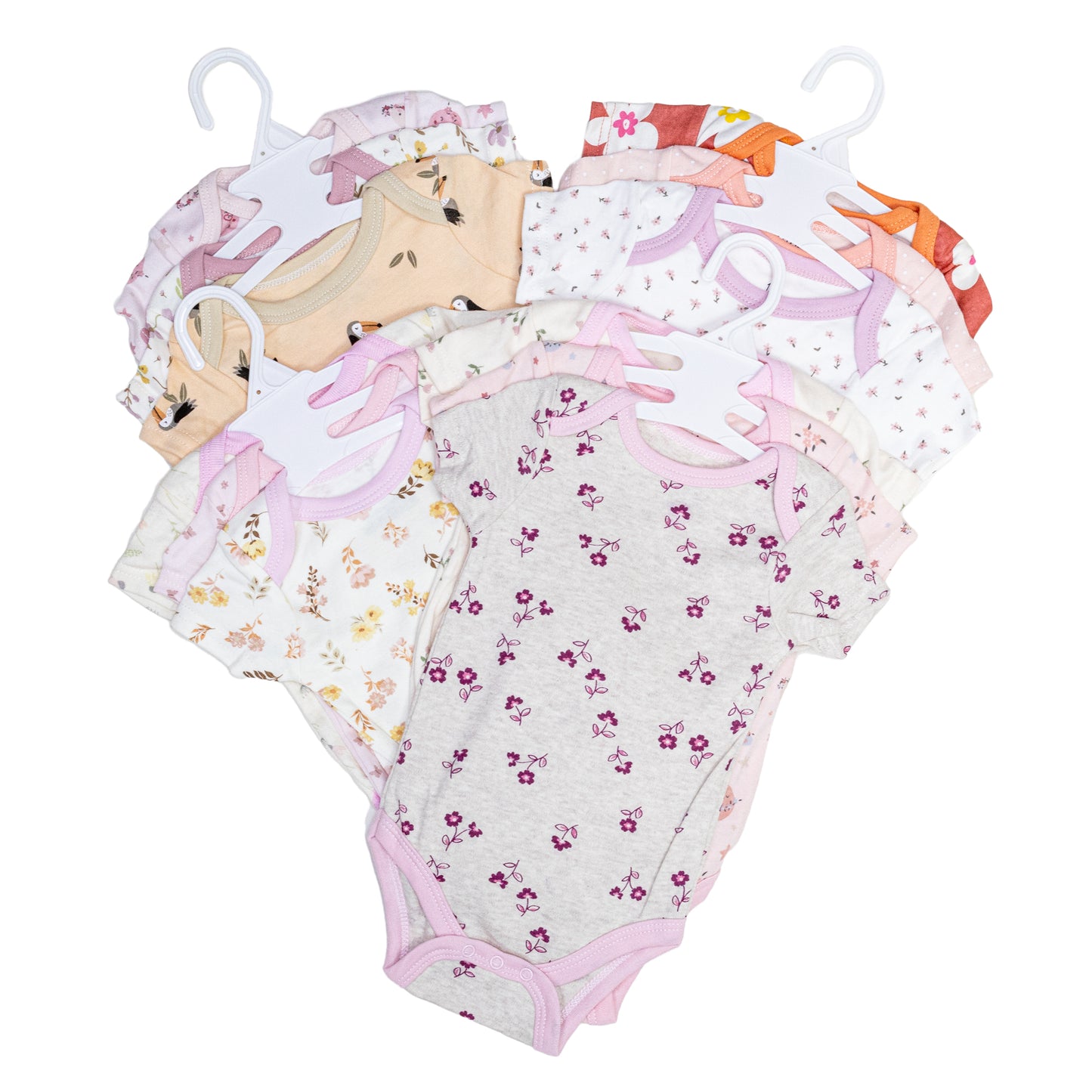 Pack 3 Bodys Algodón Con Manga Corta Bebé 0-3 a 9-12 meses