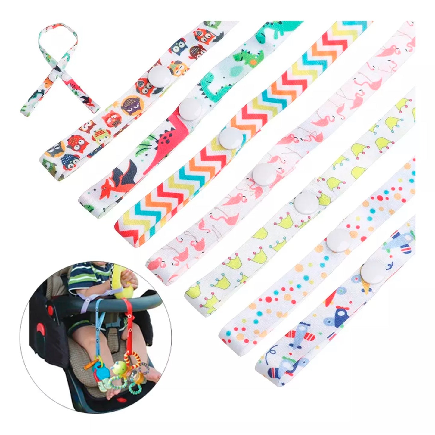Pack 3 Correas Seguridad De Juguetes Y Accesorios Coche Bebé