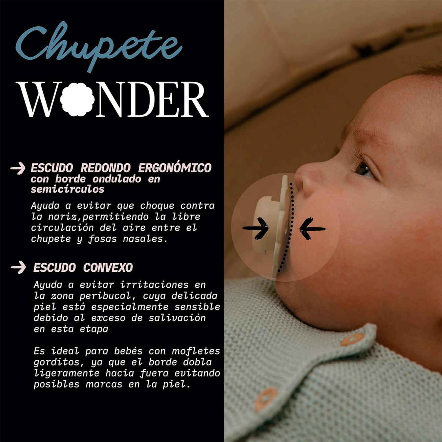 Chupete con tetina fisiológica de silicona Sx Pro Wonder 0-6 meses