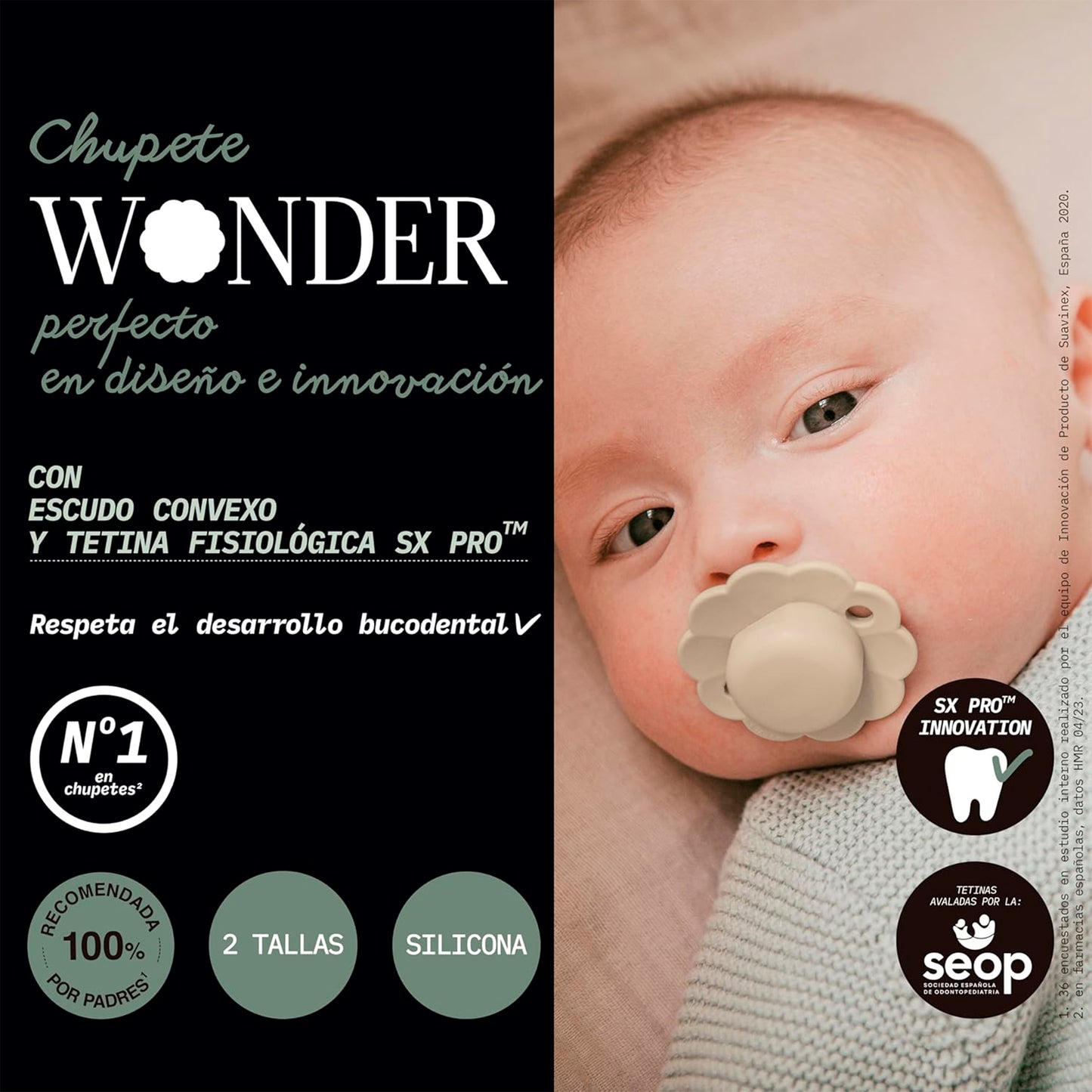 Chupete con tetina fisiológica de silicona Sx Pro Wonder 0-6 meses