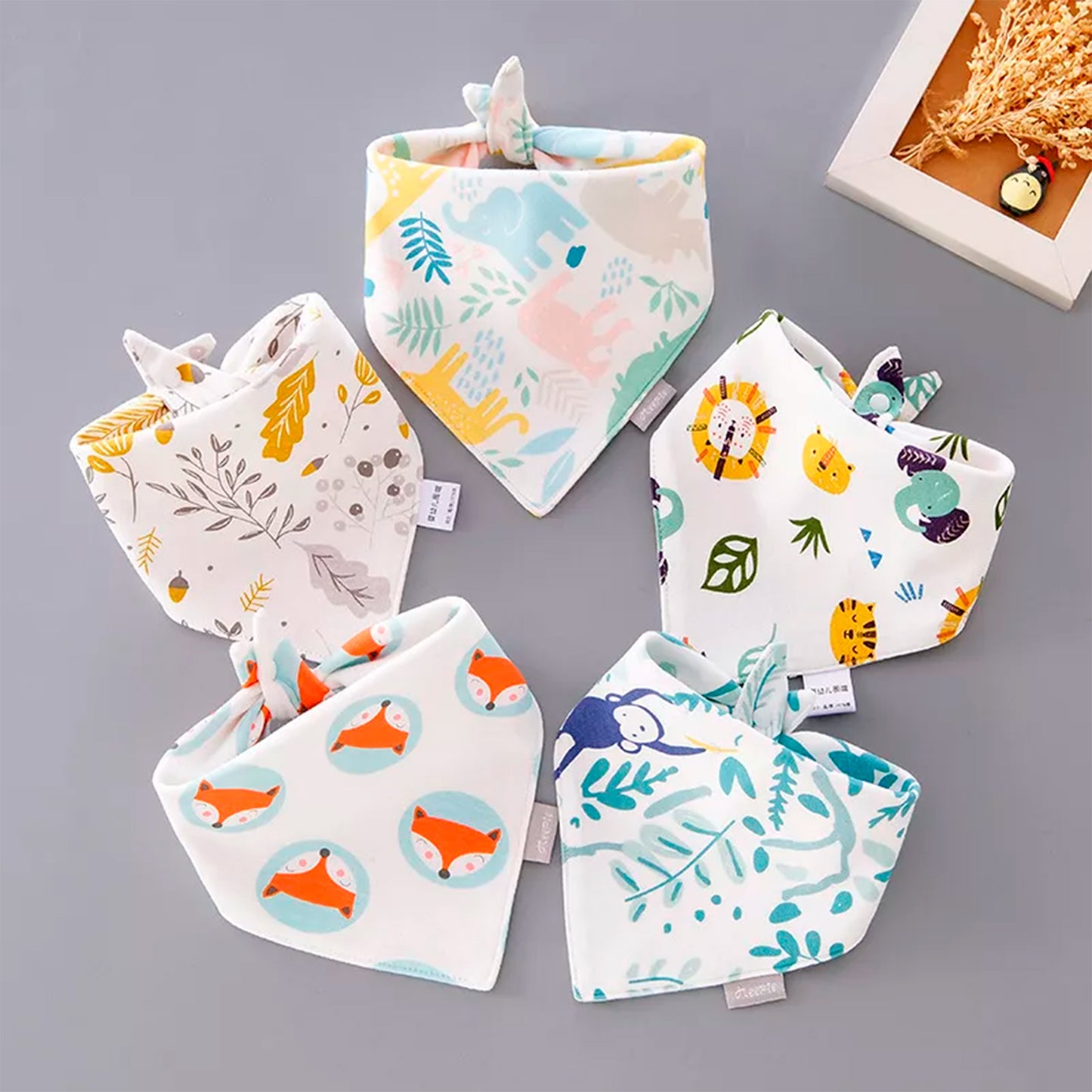 Pack 5 Baberos Bandanas De Algodón Para Bebes