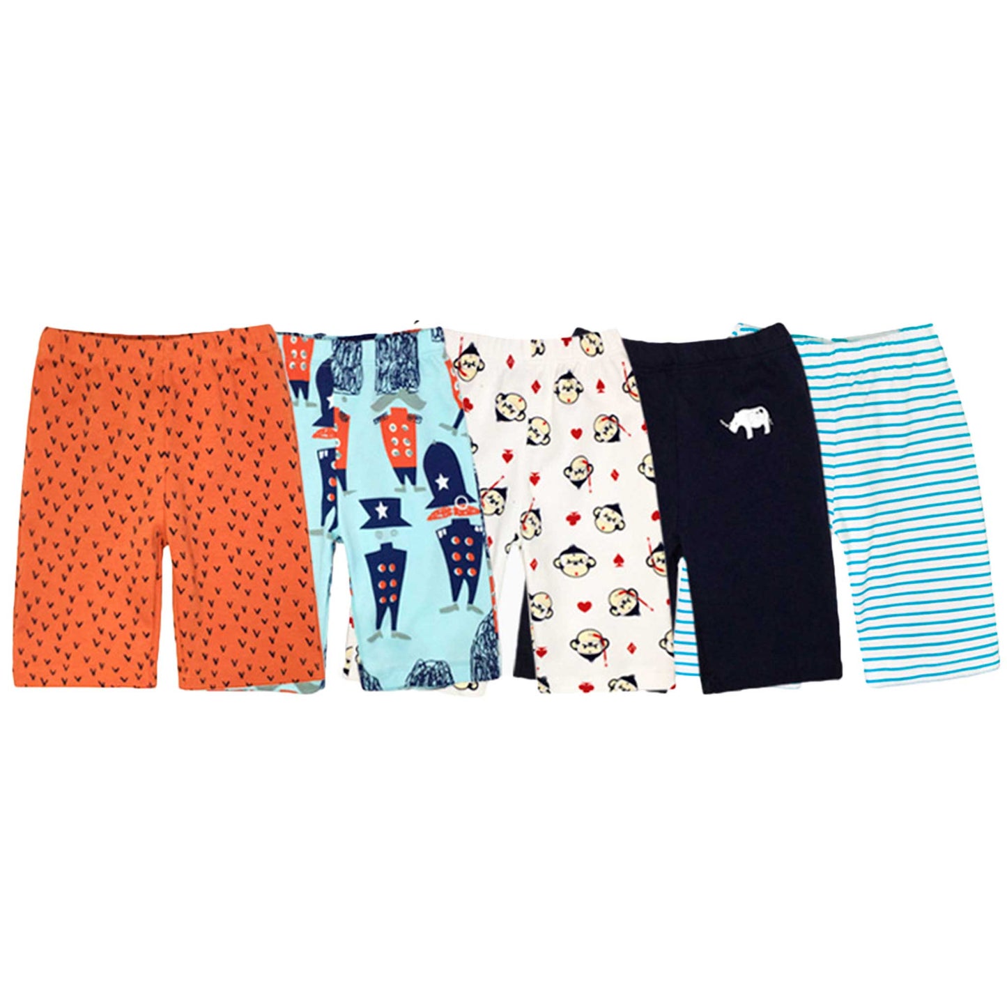 Pack 5 Shorts Pantalones Cortos Algodón Bebé 6-9 a 24-36 Meses