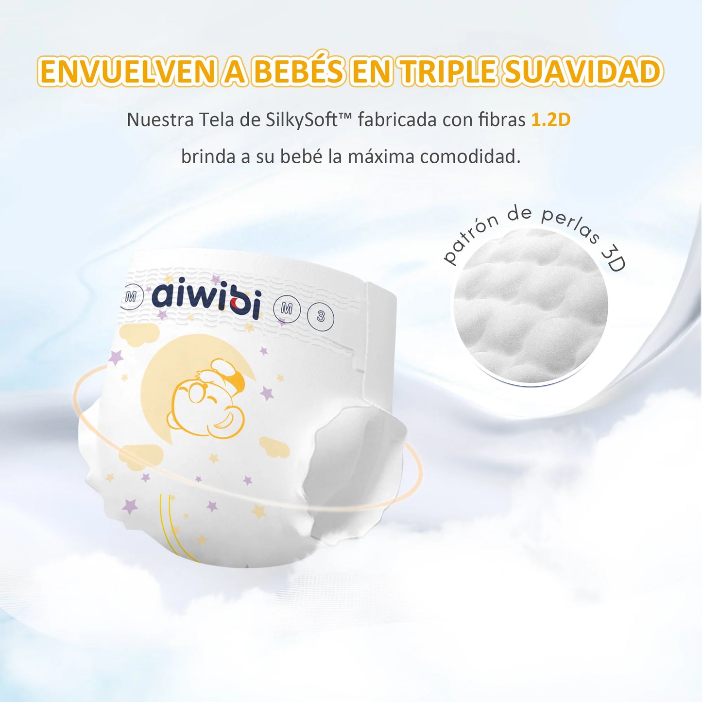 Pañales Bebé Premium Dulce noche Talla P 60und Aiwibi