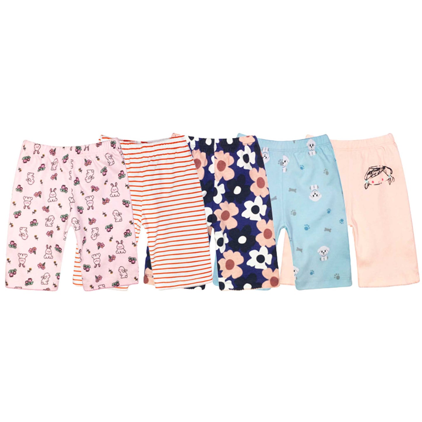 Pack 5 Shorts Pantalones Cortos Algodón Bebé 6-9 a 24-36 Meses