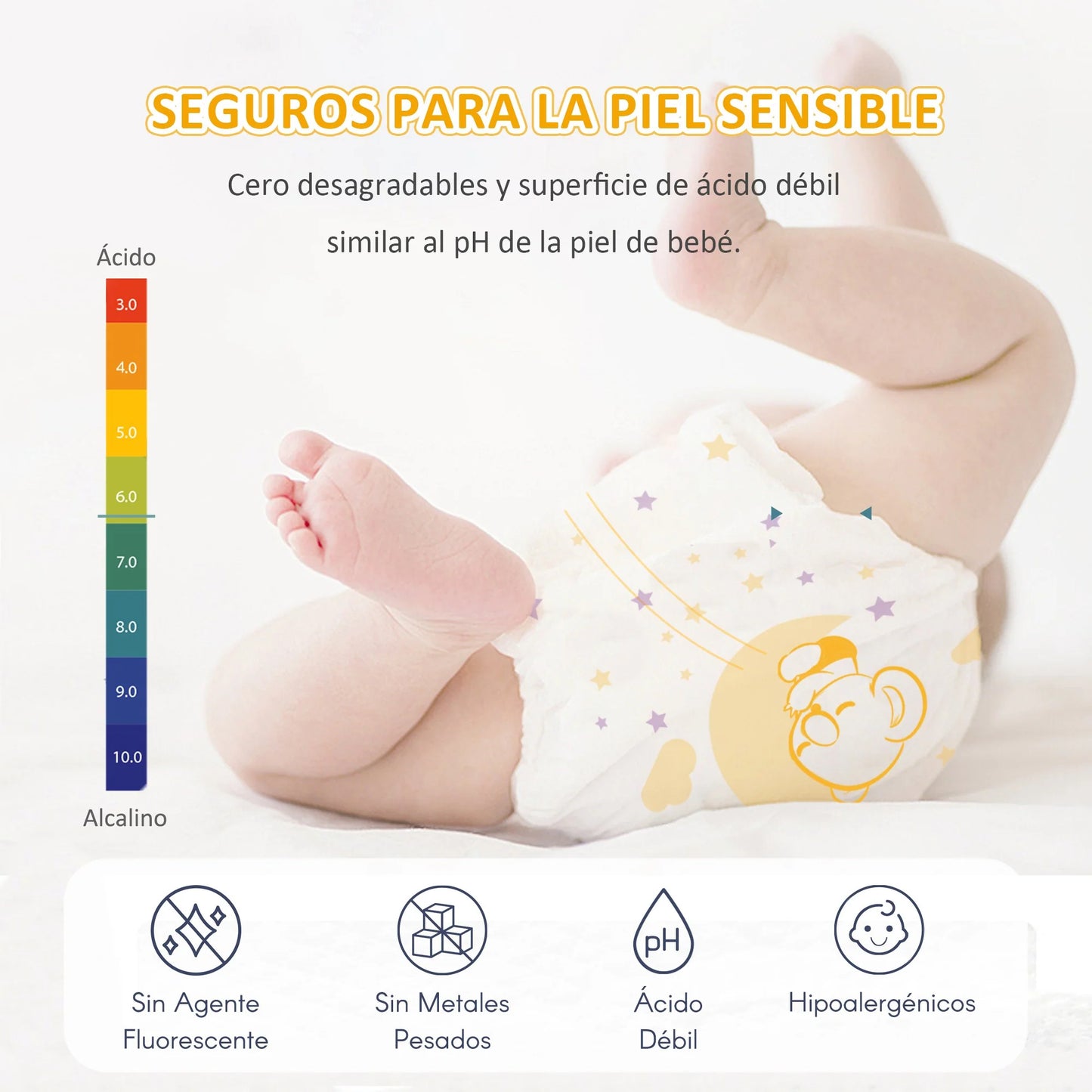 Pañales Bebé Premium Dulce noche Talla P 60und Aiwibi