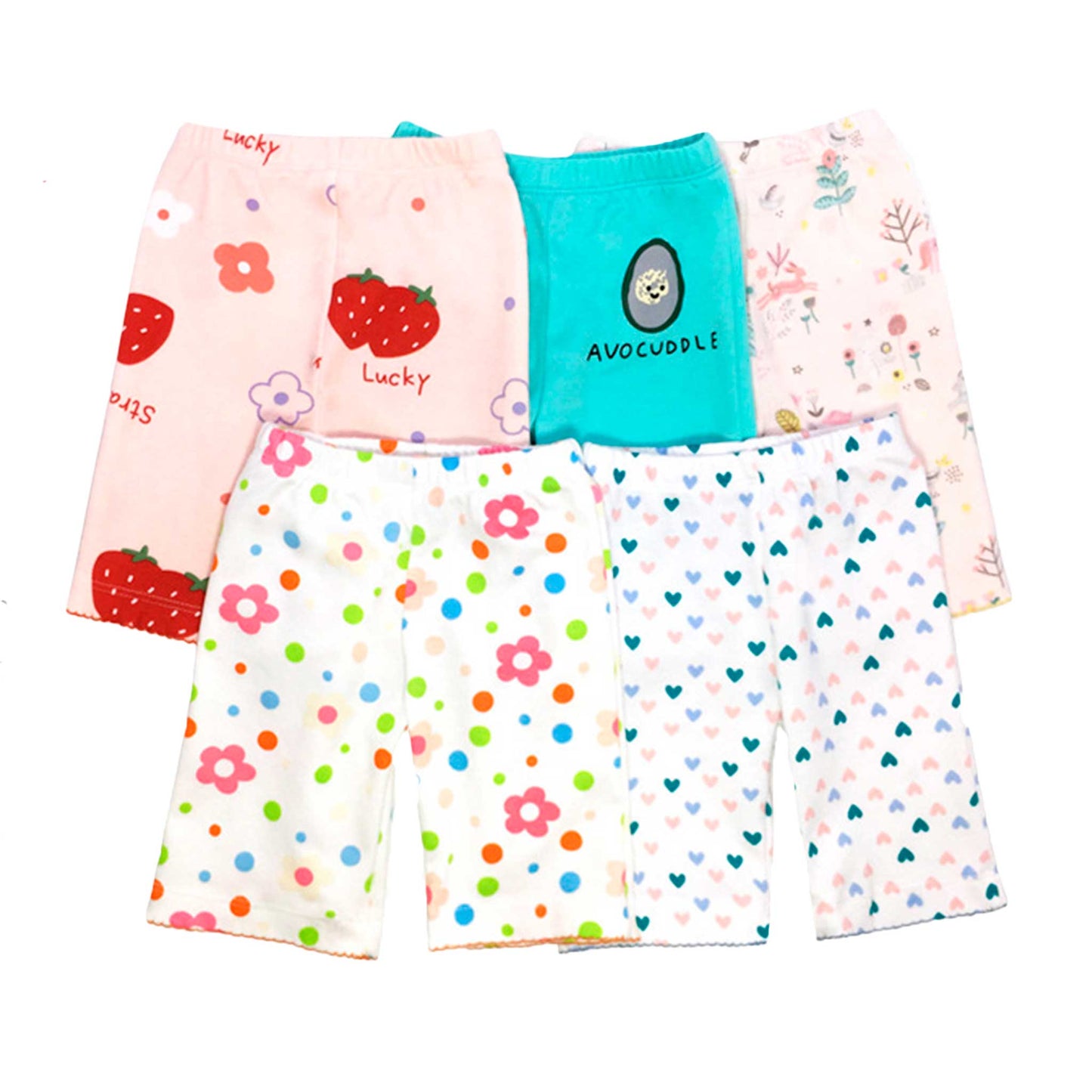 Pack 5 Shorts Pantalones Cortos Algodón Bebé 6-9 a 24-36 Meses