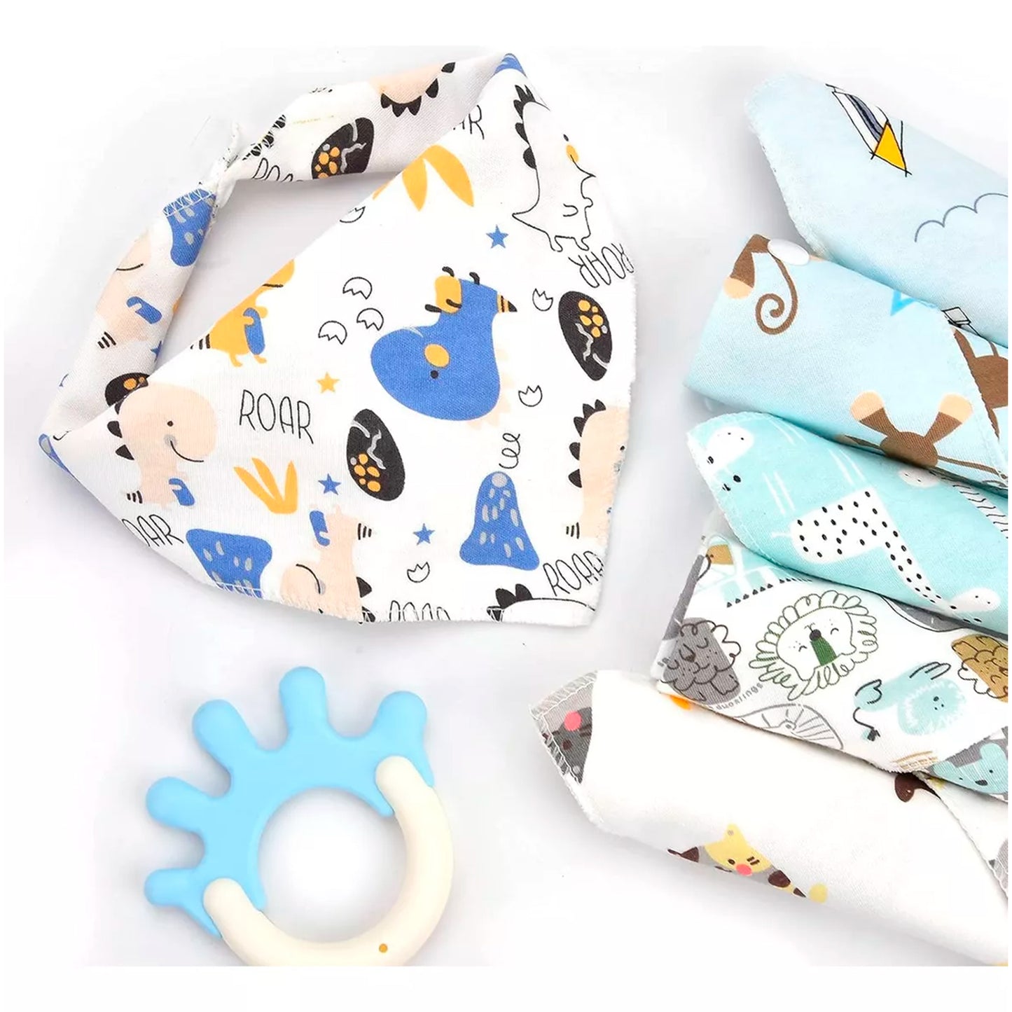 Pack 5 Baberos Bandanas De Algodón Para Bebes