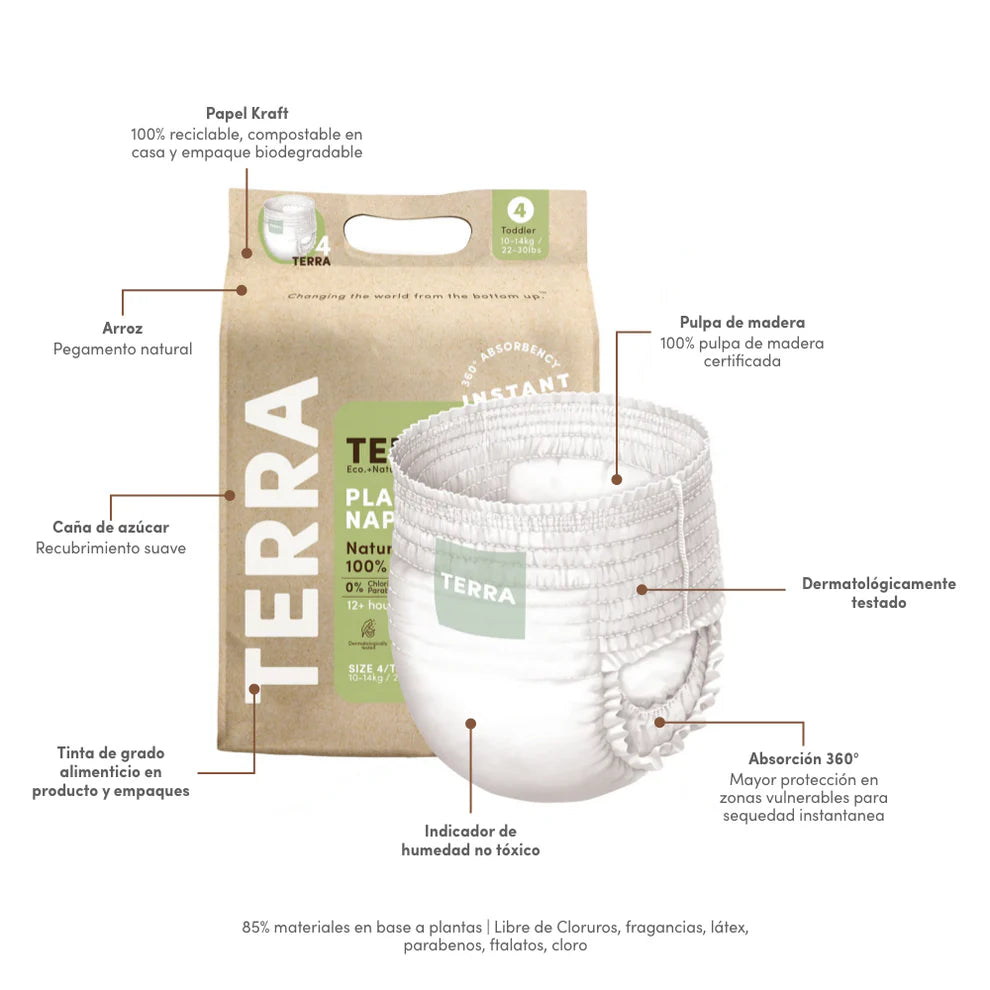 Pants biodegradables desechables XG Terra