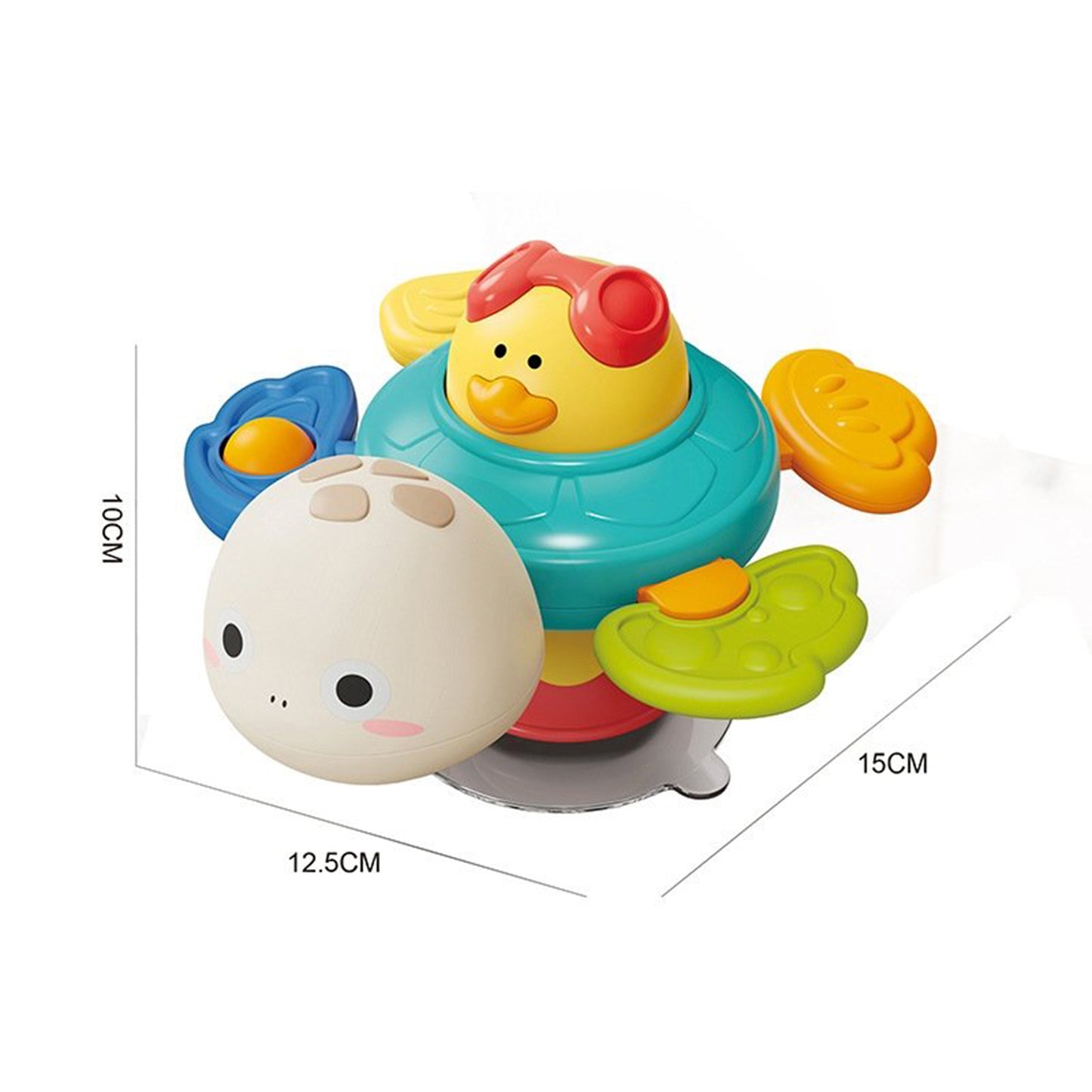 Juguete Spinner Tortuga para Bebés con Succión y Sonido