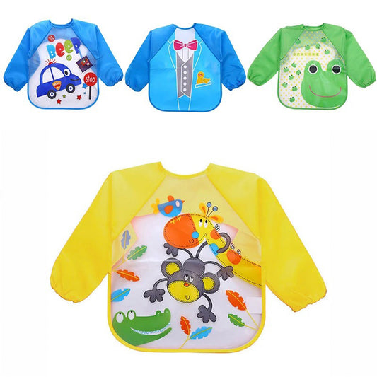 Pack 3 Baberos Impermeable Con Manga Larga Bebés y Niños