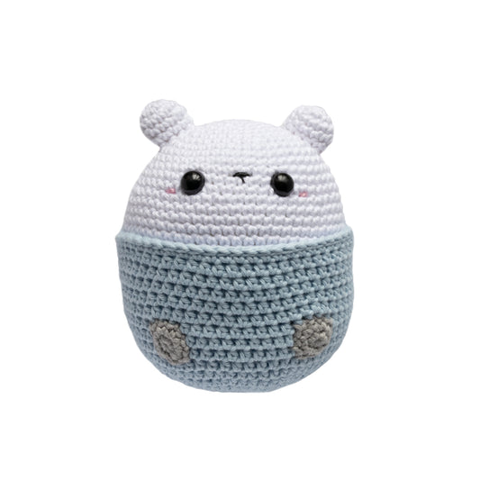 Peluche De Apego Amirugumi Tejido A Mano Crochet Oso Polar