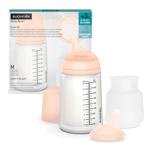 Set mamadera zero zero 270ml flujo medio + repuestos