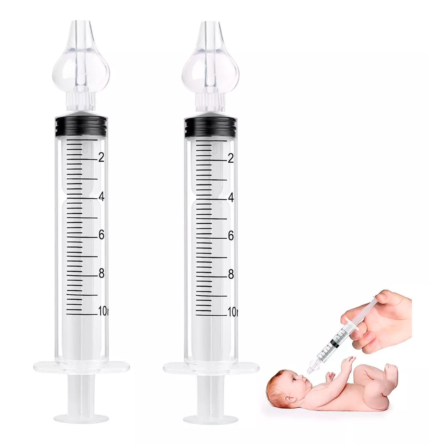 Aspirador nasal para bebés, limpiador de nariz de silicona, pack de 2 unidades, diseño genérico, ideal para mantener la higiene nasal de manera suave y segura.